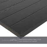 Grand patio Outdoor Dining Set for 6, Patio Dining Set with 6-Piece Mesh Sling Rocking Chairs, 1-Piece Large Rectangular Woodgrain Dining Table with Umbrella Hole, Black & Grey Plaid Grand patio