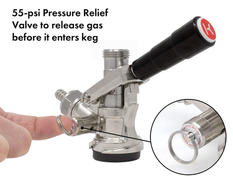 Kegco KC KT85D-L Keg Coupler D System, Black Kegco