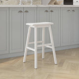 Hillsdale Moreno Wood Backless Bar Height Stool, 29" High, Sea White Hillsdale