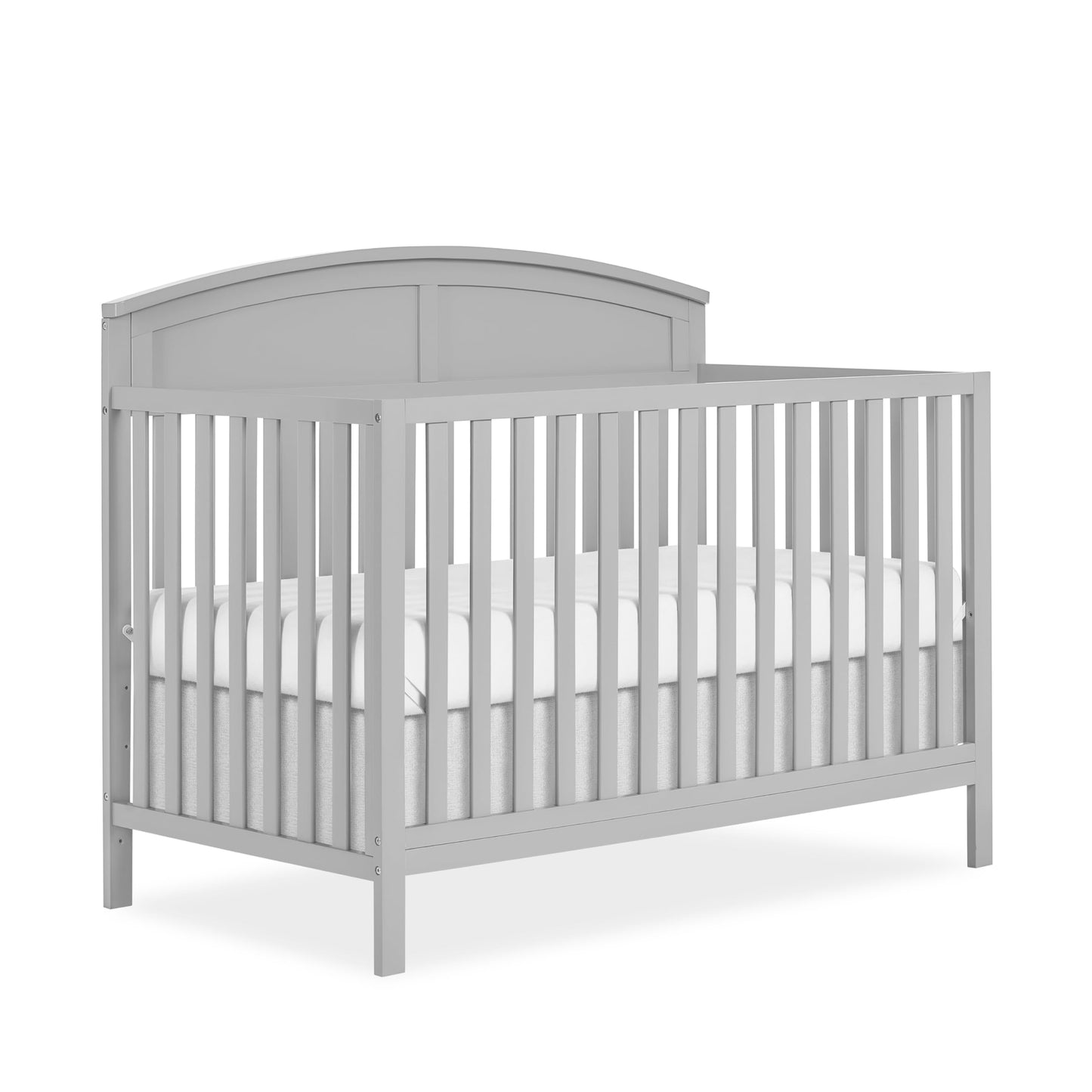 Evolur Dream On Me Storybrooke 5 in 1 Convertible Crib in Pebble Grey, JPMA & Greenguard Gold Certified, Built of Sustainable Pinewood, 3 Mattress Height Settings, Non-Toxic Water-Based Paint - WoodArtSupply