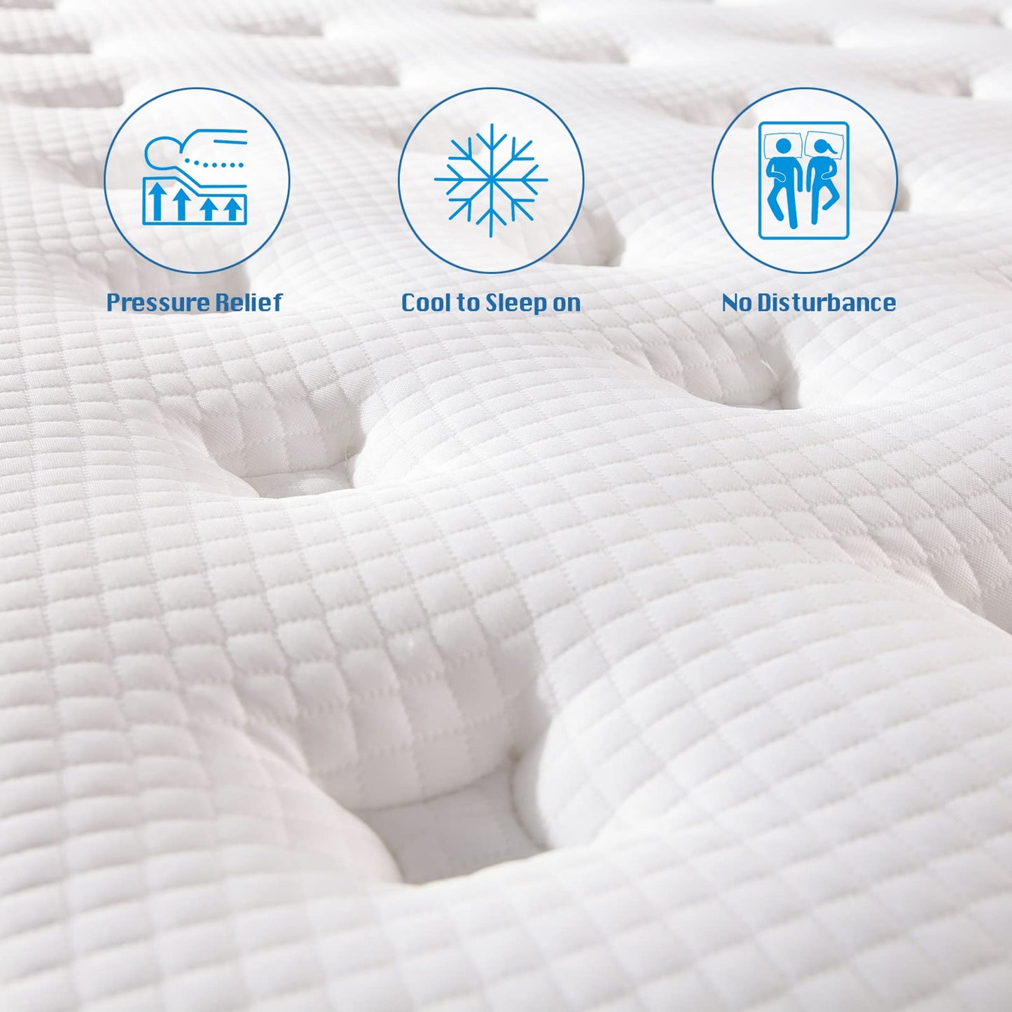 King Mattress,12 Inch King size mattresses,Hybrid Mattress in a Box, Gel Foam Mattress, Individually Wrapped Pocket Coils Innerspring Mattress, Support & Pressure Relief, Medium Firm, 76"*80"*12