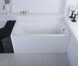 Aqua Eden VTAP543023R 54-Inch Acrylic 3-Wall Alcove Tub with Arm Rest and Right Hand Drain Hole, White Kingston Brass