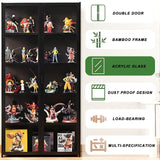 ouioyggk Display Cabinet with Acrylic Glass Door, 5-Tier Curio Display Case, Collectibles Toy Organizers Rack & Display Shelf, Kids Bookcase for Home, Office, Playroom, Living Room, Black ouioyggk