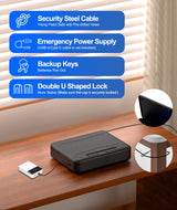 PINEWORLD Gun Safe, Biometric Gun Safes For Handgun, Pistol Safe With Fingerprint or Keypad, 4-Quick Access Unlock Gun Case for Firearm, Gun Lock Box For Nightstand Beside with APP Normal Size PINEWORLD