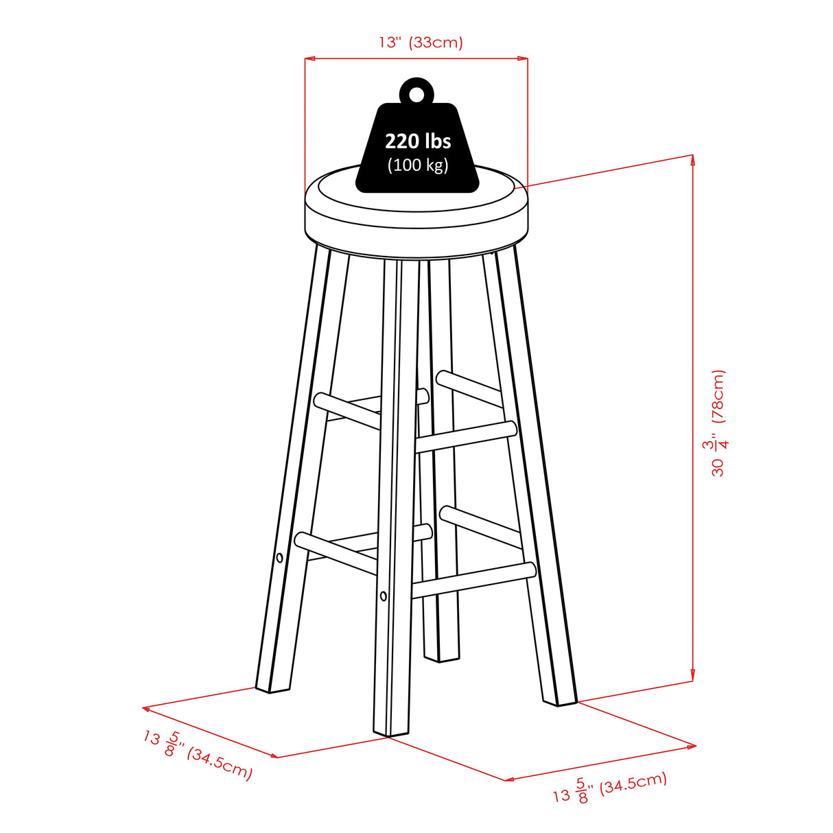 Winsome Wood Maria Cushion Seat Bar Stools, 2-Pc Set, Espresso & Walnut, 30.71" Winsome