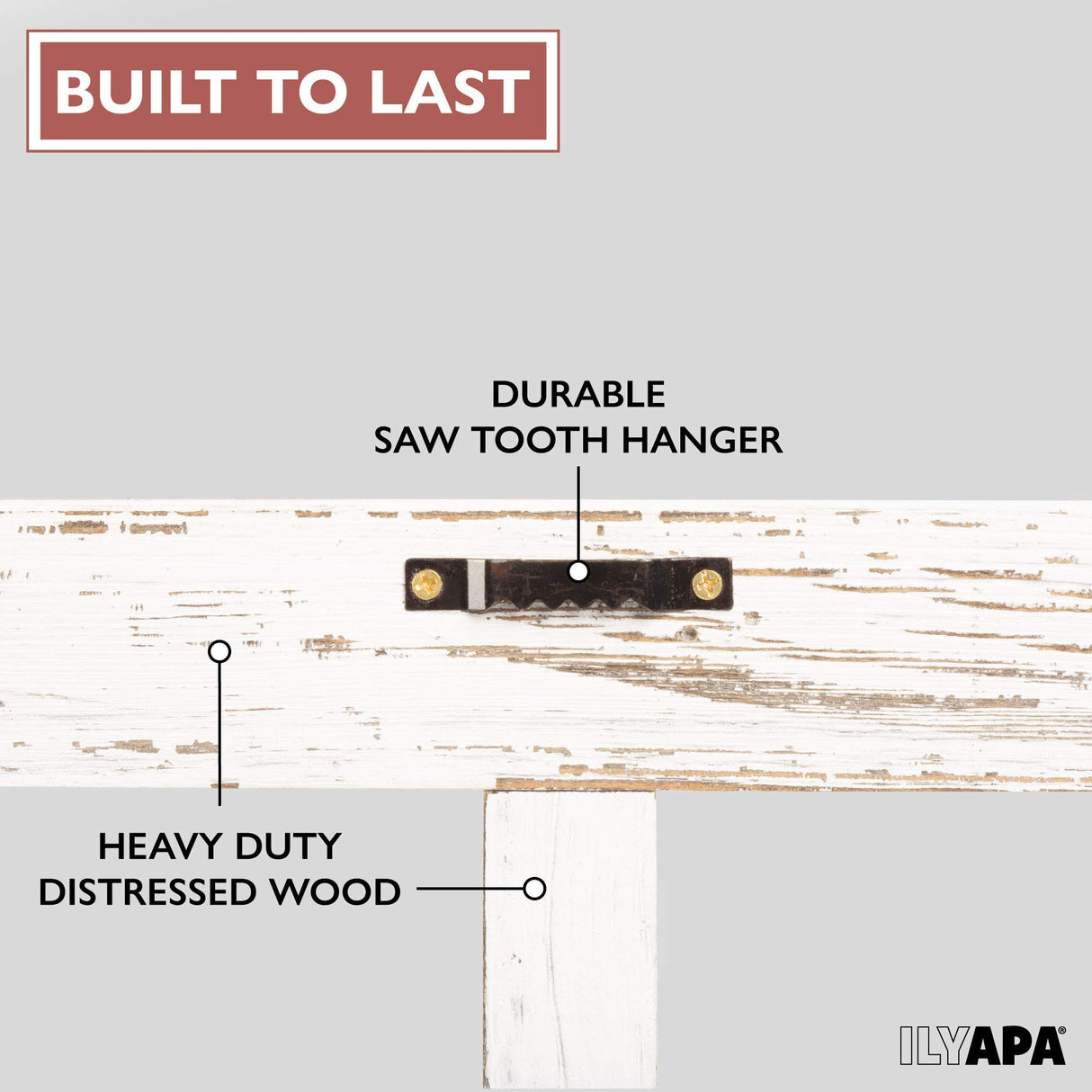 Ilyapa Window Frame Wall Decor 2 Pack - Large 18x22 Inch Rustic White Wood Window Pane Country Farmhouse Decorations Ilyapa