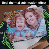 ORJ 5 Pack Sublimation Slate Blanks 7.5x7.5 Inch heart Custom Stone Slate Picture Frame Heat Transfer Rock Photo Plaque with Display Stand Decoration for Desktop Souvenir ORJ