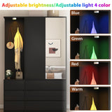 Modern Wardrobe Closet with Mirror & Integrated LED Light, 6 Drawers & Ample Hanging Storage, Multi-Functional Armoire for Bedroom-Black Rumiiro