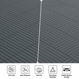 Plastic Interlocking Deck Tiles Waterproof 12x24'' Exstra Long Patio Flooring 24 PCS Outdoor Deck Tiles for All Weather Use - Balcony, Backyard, Indoor & Outdoor (Grey) ZUGELAN