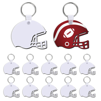 YHNTGB 20 Set Sublimation keychain blanks bulk Heat transfer keychains Double sided key chains with key ring Helmet sublimation key chains for Graduation Day Present Craft Making DIY Decoration