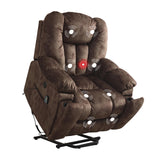 CANMOV Power Lift Recliner Chair with Massage and Heat for Elderly, Overstuffed Wide Recliners, Heavy Duty and Safety Motion Reclining Mechanism with USB Ports, 2 Concealed Cup Holders, Chocolate CANMOV