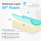 Neo Sleep 10 Inch King Cooling Gel Memory Foam Medium Firm Mattress Cool Sleep Pressure Relief CertiPUR-US Certified Foam, Mattress-in-a-Box Kids and Adults No Fiberglass (King, 10 in) Neo Sleep