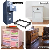 Yuntau Adjustable Lateral Files and Storage Cabinet Dolly Large Commercial Adjustable Cabinet File Dolly for Home Office, Long30''-42'', Width18''-25'' Yuntau