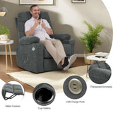 YITAHOME Power Lift Recliner Chair, Modern Fabric Recliner Chair with Massage and Heat, Spacious Seat, USB Ports, Cup Holders, Remote Control, Suitable for Living Room Dark Grey2 YITAHOME