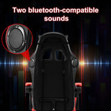 Ergonomic Gaming Chair, Bluetooth Speakers & LED RGB Lights Massage Lumbar Support Computer Gaming Chairs 360 Degree Swivel Height Adjustment Video Gaming Chair, Black & Red Iryreafer
