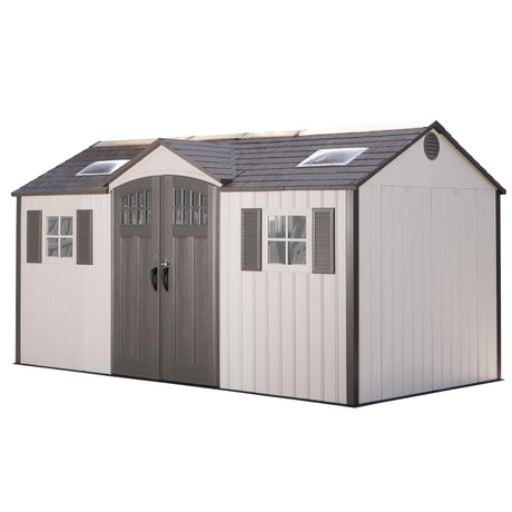 Lifetime 60138 Outdoor Storage Shed, Desert Sand, 15 x 8 Feet Lifetime