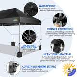 COBIZI 10x20 Heavy Duty Pop up Canopy Tent with 6 sidewalls Easy Up Commercial Outdoor Canopy Wedding Party Tents for Parties All Season Wind & Waterproof Gazebo with Roller Bag,Black(Frame Thickened) COBIZI