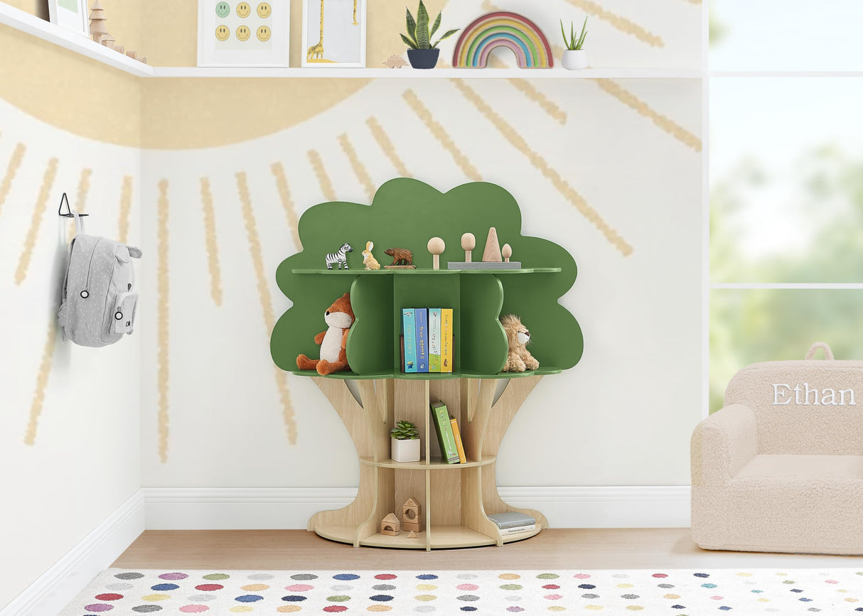 Delta Children Tree Bookcase - Greenguard Gold Certified, Fern Green/Crafted Natural Delta Children