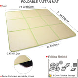 Nisorpa 71'' x 71'' Japanese Tatami Mat Igusa Tatami Mattress 0.47'' Thick Japanese Floor Mattress Rattan Non-Slip Breathable Memory Foam Area Rug Tatami Rug Mat Bedroom Sleeping Crawling Mat, Green Nisorpa