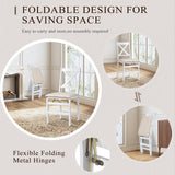 COLAMY Folding Dining Chairs Set of 6, Foldable Chairs with Padded Seats, Wood Folding Dining Room Chairs for Dinner, Kitchen, Party, Camping, White COLAMY