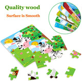 Puzzles for Kids Ages 4-6, 10 Pack of 20 Piece Wooden Jigsaw Puzzles for Toddlers Ages 3-5 Jigsaw Puzzle for Toddler Children Learning Educational Puzzles Toys for Boys and Girls. VOMYOZB