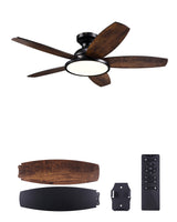 VONLUCE Ceiling Fans with Lights, 42 Inch Ceiling Fan and Remote, Full-spectrum LED Light, 3CCT, 6-Speeds Noiseless Reversible DC Motor, Modern Flush Mount Ceiling Fan for Farmhouse Bedroom Indoor VONLUCE