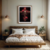 5D Skull Diamond Art Kits for Adults, Cross Diamond Painting Kits for Beginners, Gothic DIY Full Round Drill Diamond Dots Gem Art Crafts for Adults, Home Wall Halloween Decor Gifts, 12x16 Inch PINFFSHU