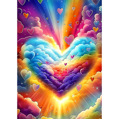 CEOVR Rainbow Heart Diamond Painting Kits for Adults, Colorful Diamond Art Dots 5D Full Drill DIY Gem Art, Adult Crafts Kits Arts and Crafts, Wall Decor for Home Office 12x16in CEOVR