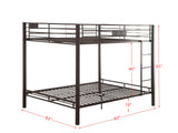 LEEKOUS Industrial Style Heavy Duty Bunk Bed, Queen Over Queen, Black Steel, 800 lbs Weight Capacity, Twin XL & Full XL Mattress Compatible LEEKOUS