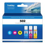 502 Ink Bottle Color Combo Pack ET-2760 ET-2850 ET-4760 ET-3850 Replacement for Epson 502 Ink Refill Bottle Color for Ecotank ET-4850 2760 ET-3760 ET-4760 ET2850 ET3850 Printer (Cyan/Magenta/Yellow) Trokliey