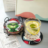 Yijingtop 8 Pcs Christmas Diamond Painting Coasters Kits with Holder,DIY Xmas Diamond Art Coaster Kits for Adults,Christmas Diamond Art Kits for Adults for Home Wall Decor Yijingtop