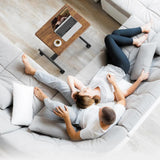 YSSOA Mobile Small Standing Desk - Rolling Desk with Adjustable Height and Lockable Wheels, Sit-Stand Laptop Table, Portable Computer Workstation, Brown YSSOA