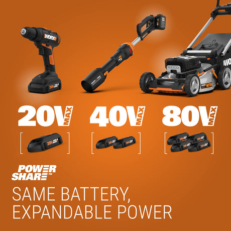 Worx WG323 20V Power Share 10" Cordless Pole/Chain Saw with Auto-Tension (Battery & Charger Included) WORX