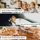 TIGERKING Gun Safes for Pistols, Quick Access Pistol Safe with Four-Keypad and 2 Emergency Keys, Gun Lock Box for Nightstand, Car, Home TIGERKING