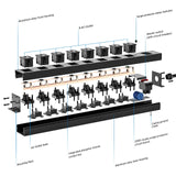 CRST 8 Outlet Metal Heavy Duty Power Strip, 2100J Power Strip Surge Protector, 6FT Cord Mountable Power Strip for Home Office Garage Workshop School, Wide Spaced Industrial Power Strip15A/1875W CRST