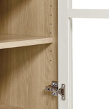 Modway Nolan Modern Farmhouse 71" Tall Arched Storage Display Cabinet in White Oak Wood Grain Modway