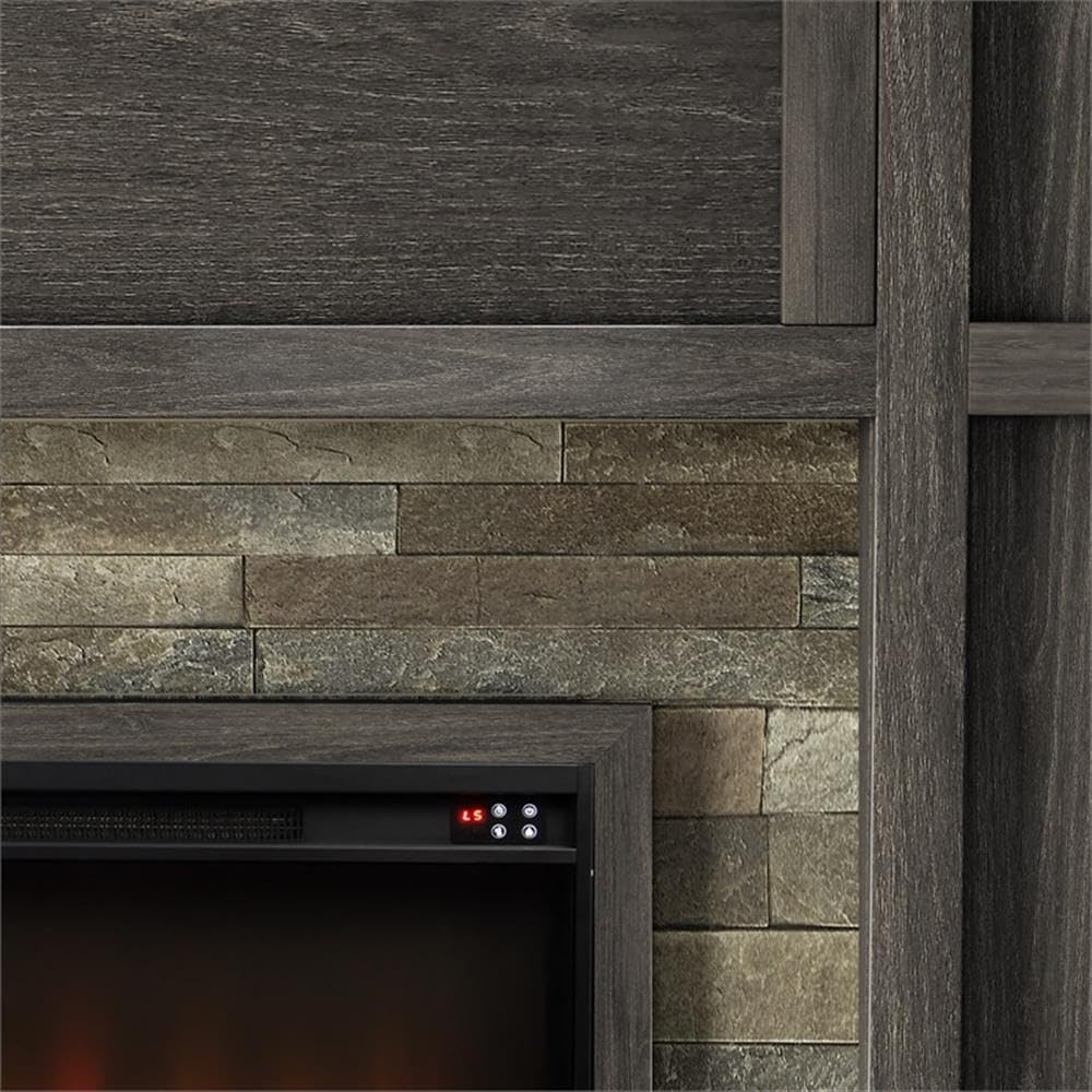 LIVILAND 48" Freestanding Electric Fireplace with Remote Control in Brown