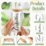 Skylety Godmother Proposal Gifts Set 16 oz Coffee Glass Godmother Cosmetic Bag White Hair Scrunchies,Gift Box, Christmas Gifts for Godmother, Christmas Wedding Holiday Appreciated Gift Skylety