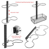 8 Tier Detachable Wall Mounted Basketball Rack,Vertical/Horizontal Football Holder,Holds 14 Balls DIY1/2/3/4 Soccer Stand,Height-Adjustable Ball Rack With Basket For Garage,Tool Room Feyejade
