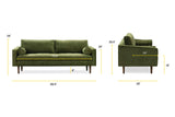 POLY & BARK Napa 88.5" Sofa in Distressed Green Velvet POLY & BARK
