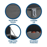 Cosco Outdoor Living 88180BGY1E Cosco Outdoor Patio Storage, Extra Large, 180 Gallons, Charcoal Deck Box, Black/Gray Cosco