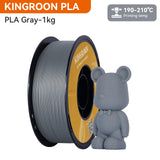 Kingroon PLA 3D Printer Filament, Dimensional Accuracy +/- 0.02 mm, 1 kg Spool(2.2lbs), 1.75 mm，Grey POJECITY
