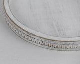 Funly mee Rustic White Wood Serving Tray,Decorative Tray for Coffee Table- 12.6x12.6 inches (Rustic White) Funly mee