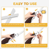 HBN Electric Knife Serrated Edge Blade Knife Set for Carving Meat, Bread, Turkey, Ribs, Fillet and Cheese, Ergonomic Handle + 3 Blades for Raw & Cooked Food (Wood Grain Finish) HBN