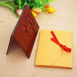 Creawoo Handmade Walnut Wood Love Greeting Card with Unique Gift Card Box The Best Valentine's Day, Anniversary Birthday Gift Idea Card for Her, Him, Wife, Husband Creawoo