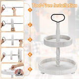 2 Tiered Tray Stand Decor, Wooden 13 Inch Tiered Tray Decor for Farmhouse, Kitchen, Coffee Bar, Home, Suit for Halloween, Fall Thanksgiving, Christmas, New Year BAIVV