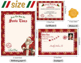 JarThenaAMCS 25Pcs Christmas Official Letters From Santa Set Include 5Pcs Vintage Gold Snowflake Writing Paper 5Pcs Certificates 5Pcs Envelopes 10 Stickers For Mailbox Family Party Favors JarThenaAMCS