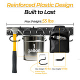 GARLWOLEX 34 Inch Garden Tool Organizer Wall Mount with Non Slip Rubber Coated Metal Hooks, Storage Rack for Indoor/Outdoor Shovel, Rake, Mop and Broom Holder Wall Mount （ 10 Hooks+10 Holders GARLWOLEX