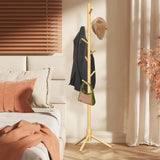 Z&L HOUSE Coat Rack Freestanding, Pure Natural Solid Wooden Coat Tree, 8 Hooks And Adjustable Height Floor Hanger, Used In The Bedroom Living Room Office To Hang Clothes, Hats, Bags Z&L HOUSE
