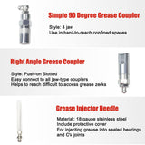 AutoWanderer Tool Grease Gun Tip | 9-Piece Grease Coupler Kit Quick Connect Grease Gun Fittings | Complete Lube Accessories with Pouch AutoWanderer Tool